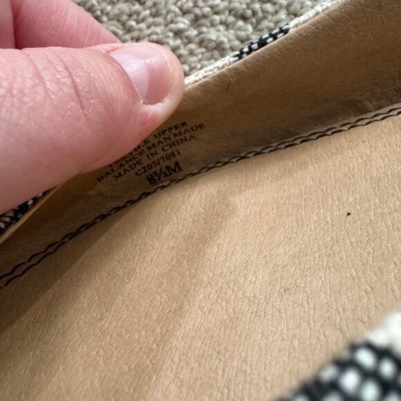 Splendid Black & Cream Natural Canvas Stripe Slingback Flats Size 8.5 Open Back - Picture 10 of 13